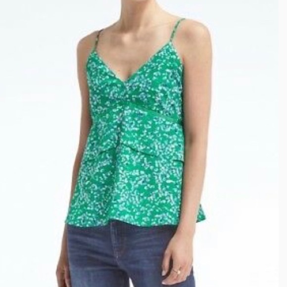 Banana Republic Tops - Peplum Layered Cami Floral Green
